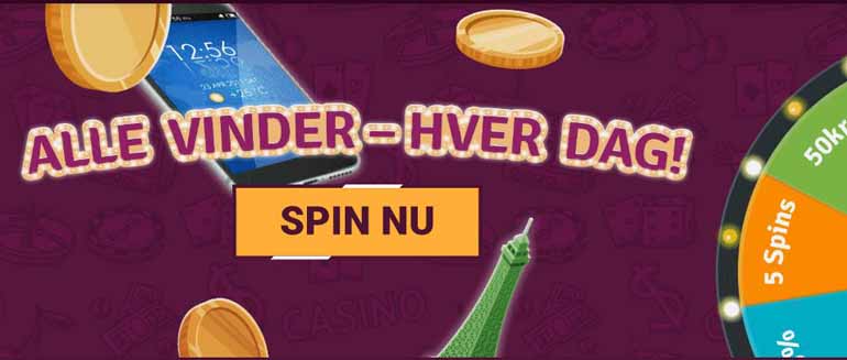 Prøv lykkehjulet hver dag gratis i en måned
