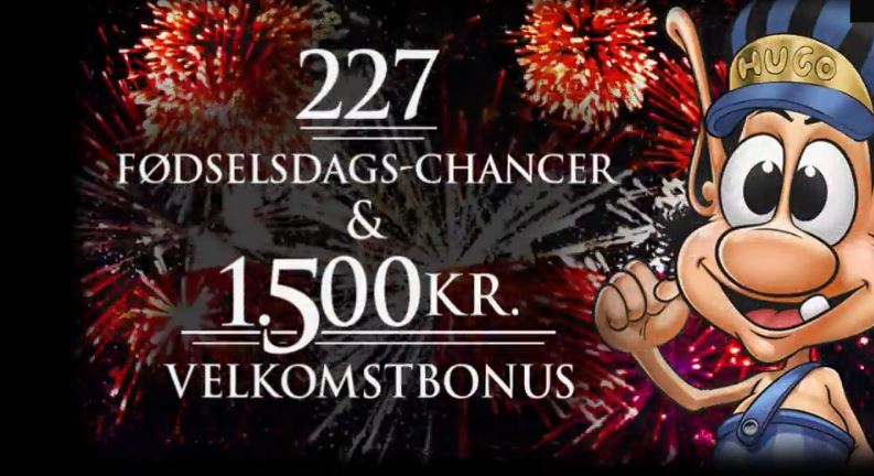 Fødselsdagbonus: 100 gratis spins på Jackpotten HUGO2