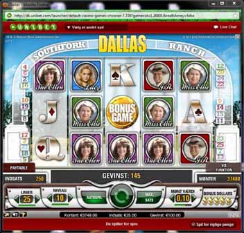 Ny spilleautomat hos Unibet - Dallas tema
