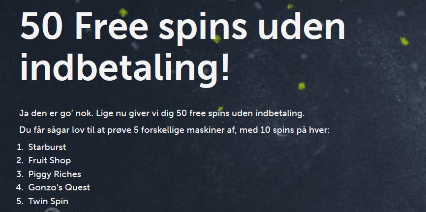 Comeon 5x10 CASH spins