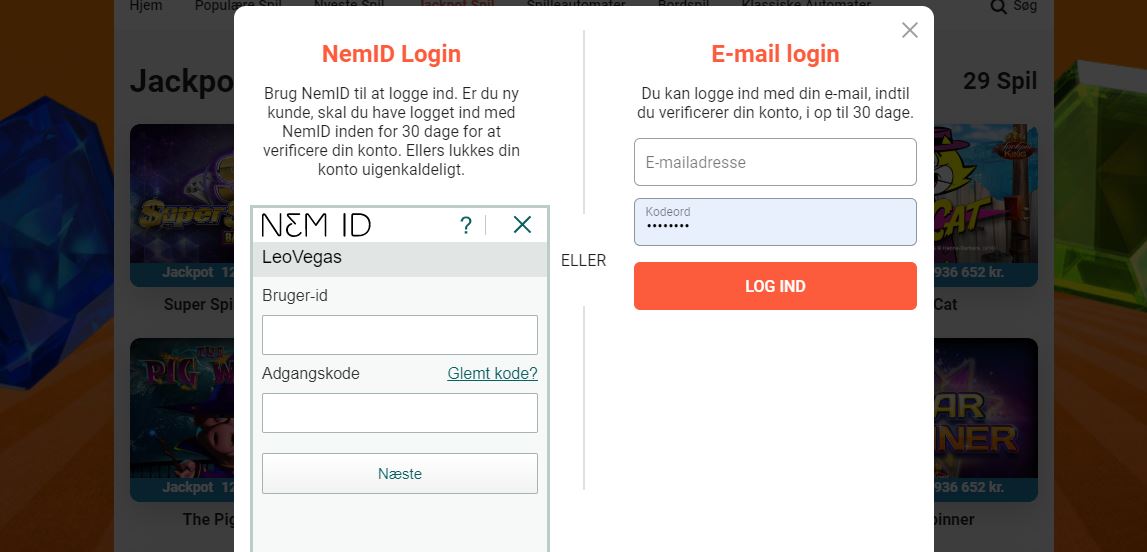 NEMid og online casino