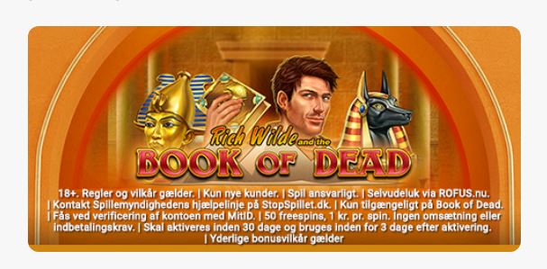 50 CASH Free spins på Book of Dead