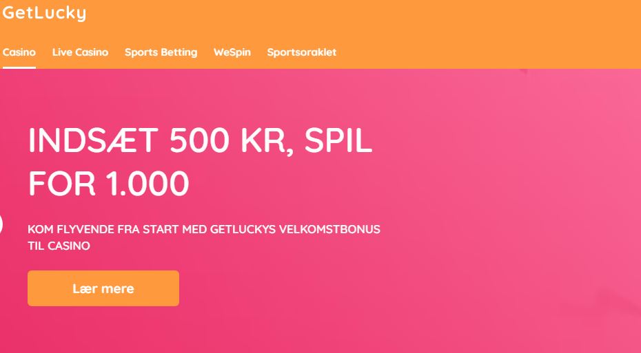 Prøv GetLucky med bonus