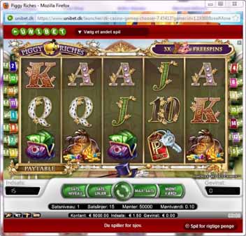 Spilleautomater hos Unibet