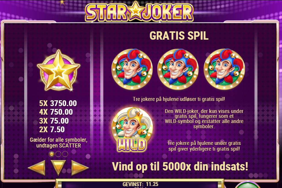 Prøv Star Joker med solid bonus